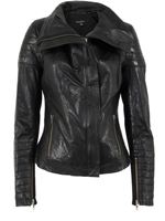 Muubaa Black Leather Biker Jacket
