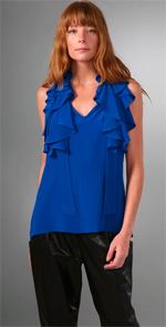 geren ford, top, blue top, blouse