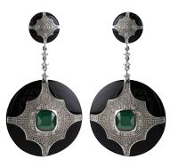 Black Deco Jewel Earrings
