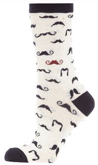 Moustache printed socks