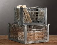 restoration hardware metal bins